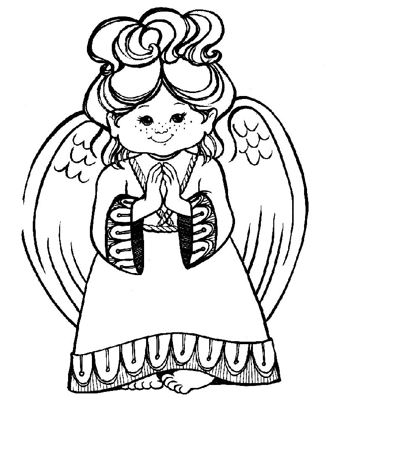 Christmas Angel Coloring Picture